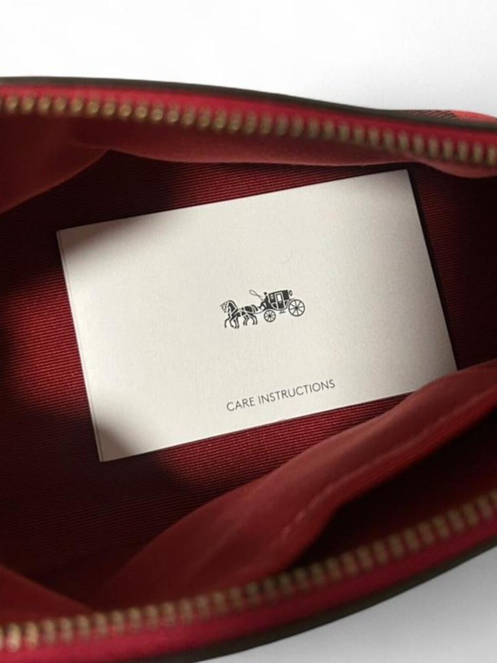 Authentic Coach Monogram Plaid Red & Black Logo Mini Zipper Bag 🍸 - Picture 7 of 7